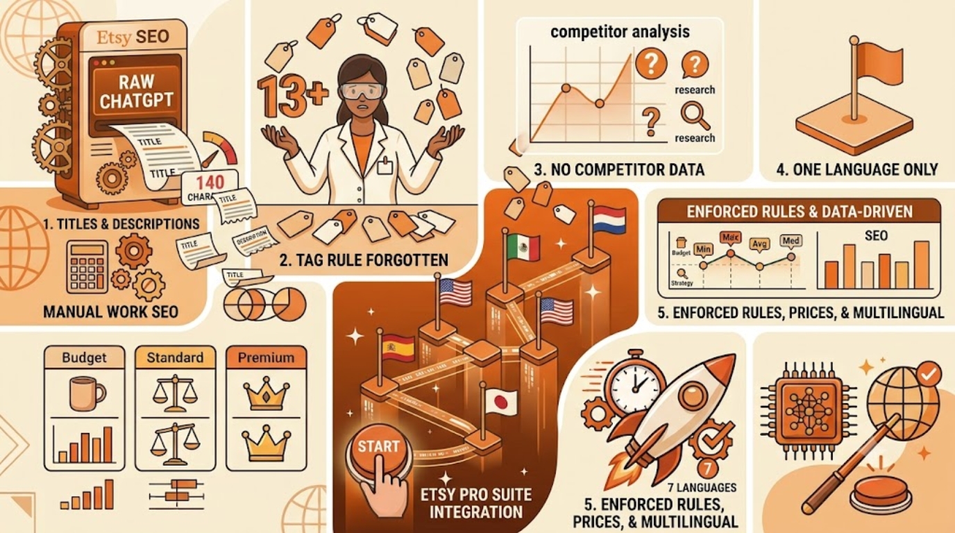 Etsy Pro Suite – AI SEO Tool for Etsy Sellers (7 Languages, One-Time Payment)